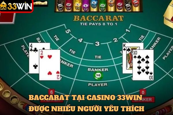 Baccarat tại Casino 33WIN được nhiều người chơi yêu thích