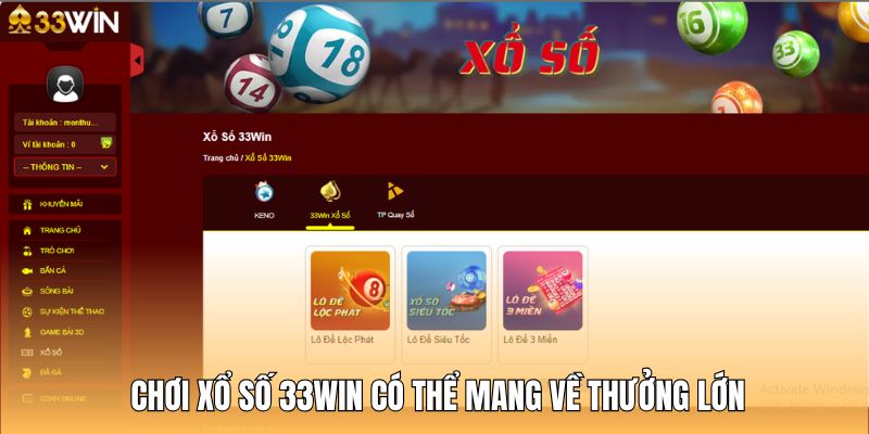 Trải nghiệm xổ số 33win mang về thưởng lớn